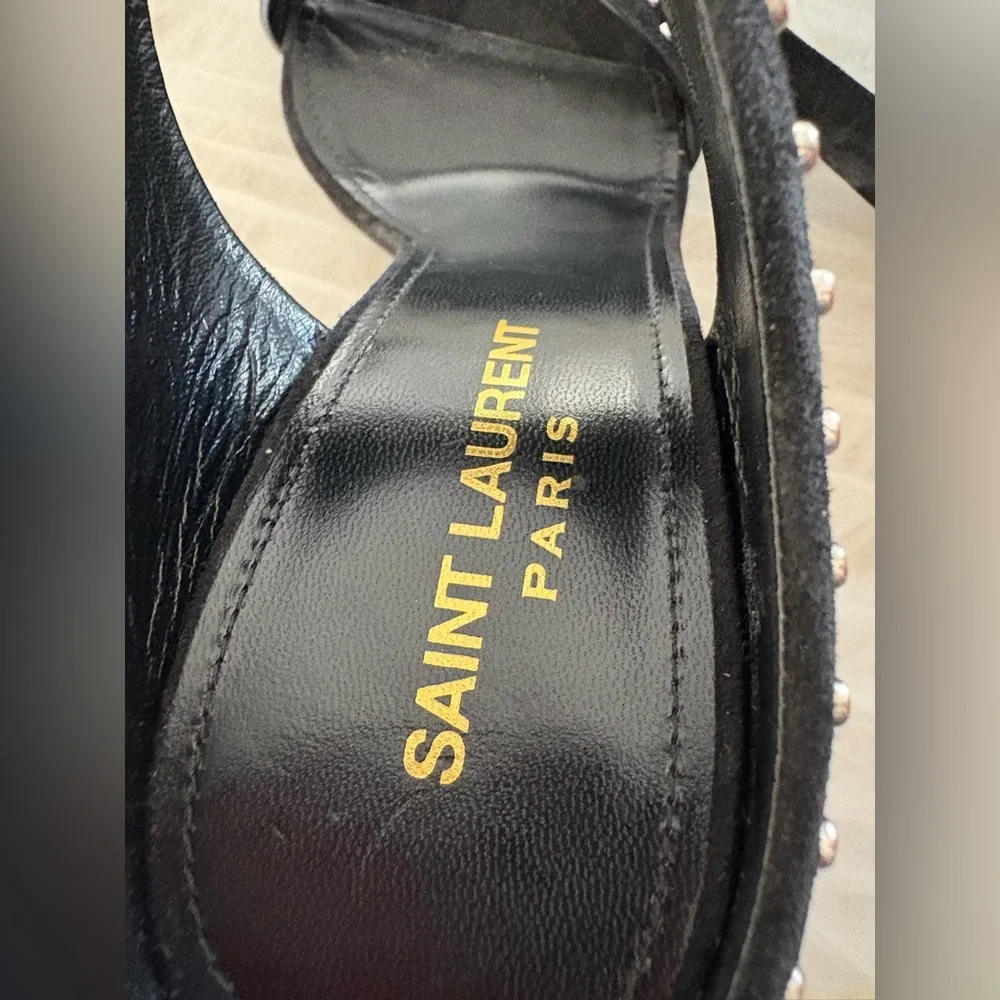Saint Laurent Black Studded Heels Size 38 - Picture 13 of 15